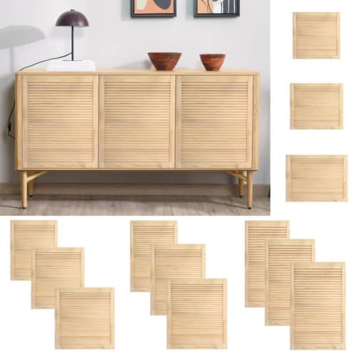 Skåpluckor lamelldesign 2 st 99,3x59,4 cm massiv furu