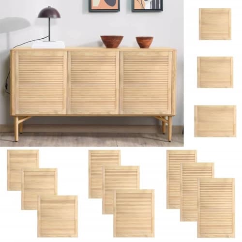Skåpluckor lamelldesign 4 st 39,5x39,4 cm massiv furu