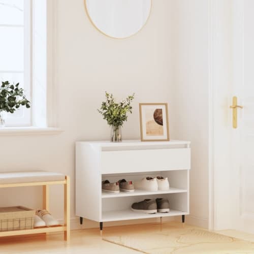 Skoskåp vit 70x36x60 cm konstruerat trä