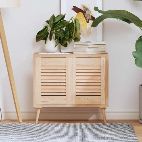 Skåpsdörrar lamelldesign 2 st 39,5x29,5 cm massivt trä furu