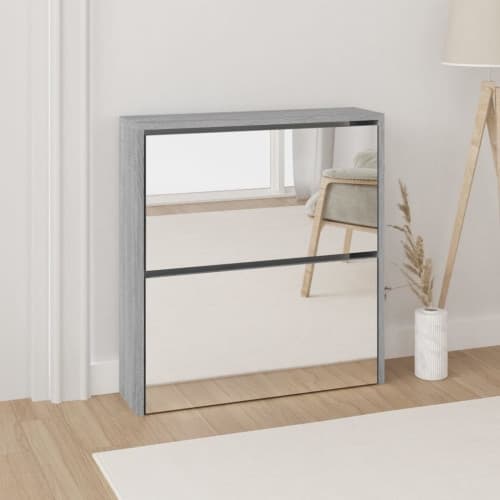 Skoskåp med 2 skåp grå sonoma 63x17x67 cm