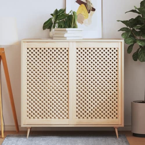 Skåpluckor gallerdesign 2 st 59,5x99 cm massiv furu