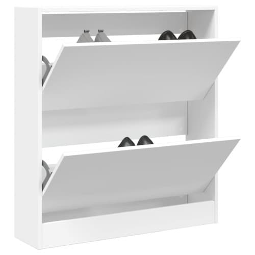 Skohylla vit 80x21x87,5 cm konstruerat trä
