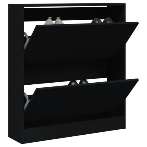 Skohylla svart 80x21x87,5 cm konstruerat trä