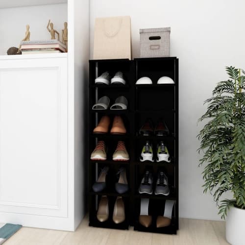 Skohyllor 2 st svart 27,5x27x102 cm
