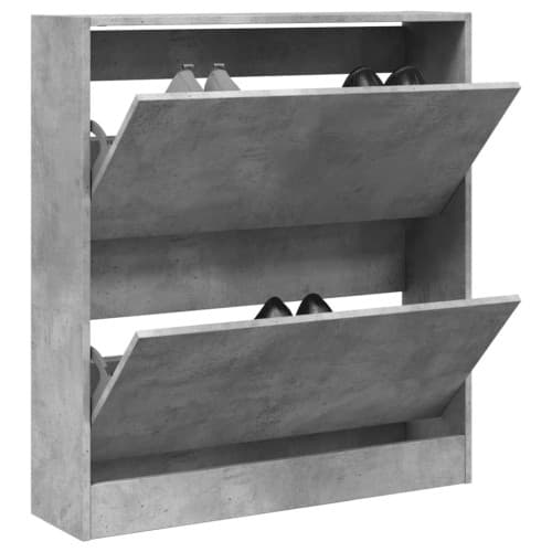 Skoskåp betonggrå 80x21x87,5 cm konstruerat trä