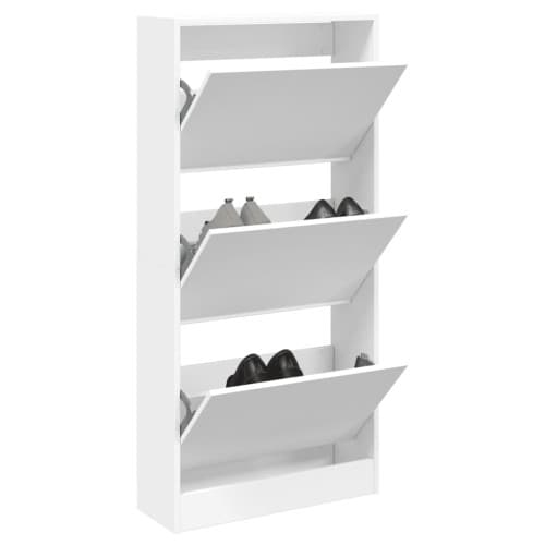 Skohylla vit 60x21x125,5 cm konstruerat trä