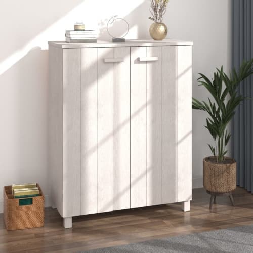 Skoskåp HAMAR vit 85x40x108 cm massiv furu