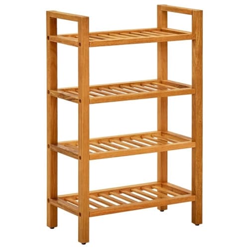 Skohylla med 4 hyllor 50x27x80 cm massiv ek