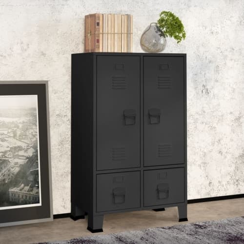 Industriell garderob antracit 67x35x107 cm stål
