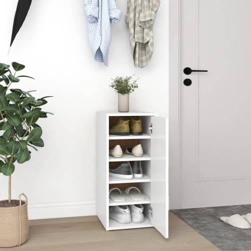 Skoskåp vit 32x35x70 cm konstruerat trä
