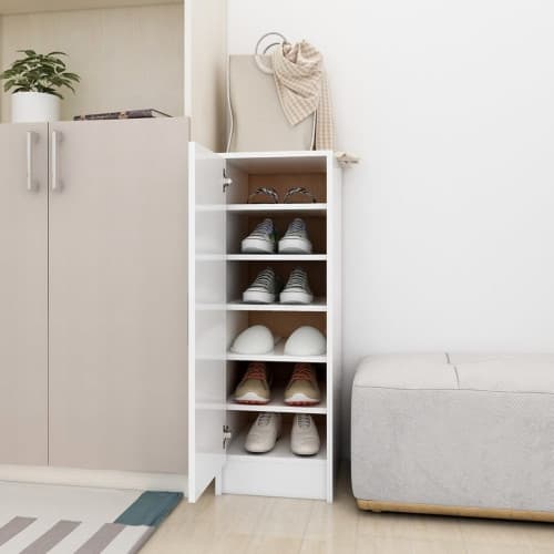 Skoskåp vit 32x35x92 cm konstruerat trä