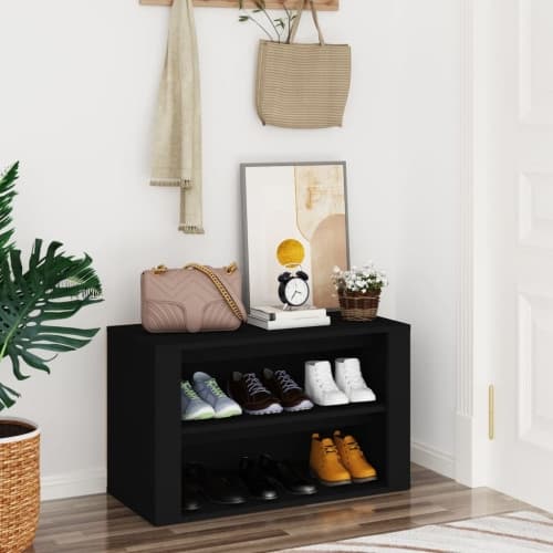 Skohylla svart 75x35x45 cm konstruerat trä