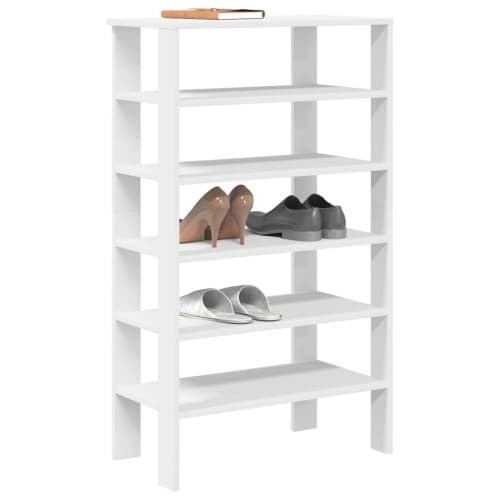 Skohylla vit 61x32x105 cm konstruerat trä