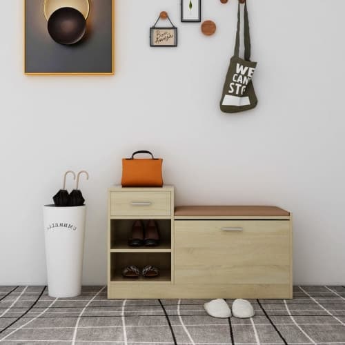 Skobänk sonoma-ek 94,5x31x57 cm konstruerat trä