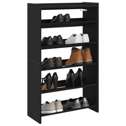 Skohylla svart 60x25x100 cm konstruerat trä