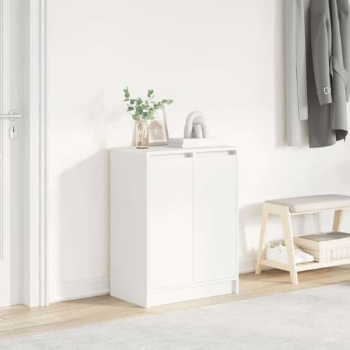 Skoskåp vit 57x34x76 cm konstruerat trä