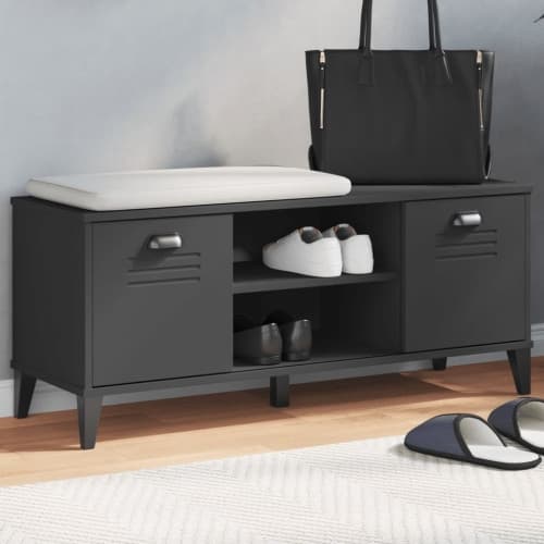 Skobänk VIKEN svart 106x35x45 cm konstruerat trä