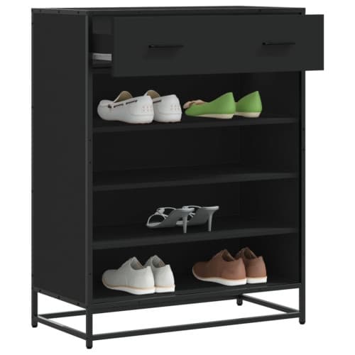 Skoskåp svart 75x38x97,5 cm konstruerat trä och metall