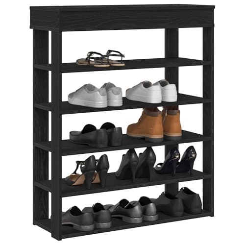 Skohylla svart 80x30x98 cm konstruerat trä
