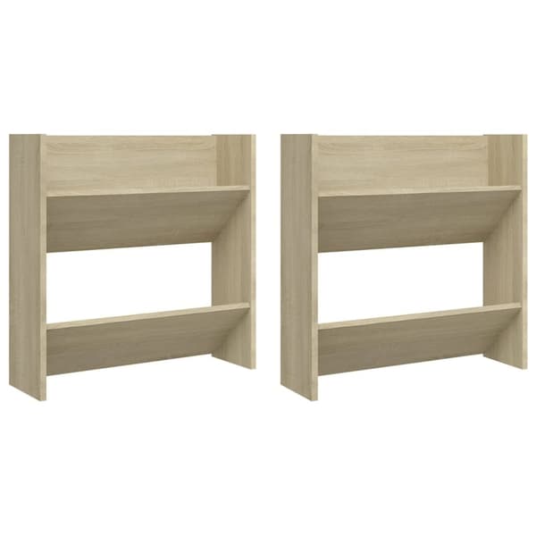 Väggmonterat skoställ 2 st sonoma-ek 60x18x60cm konstruerat trä