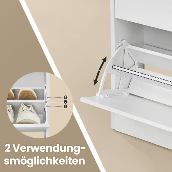 Schoenenkast 2 kleppen, schoenenkantelaar, schoenenrek