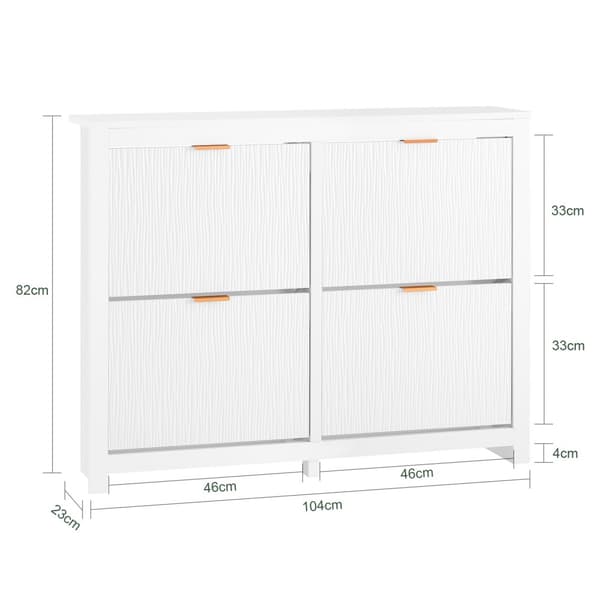 Sko Skab, FSR186-W, 104x23x82 cm, Hvid