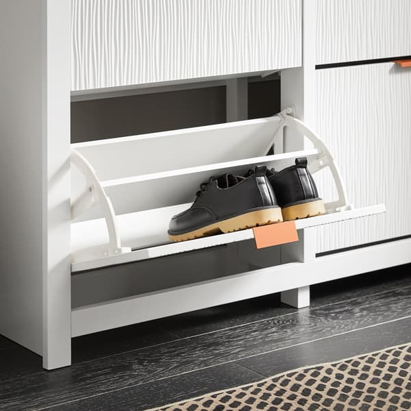 Sko Skab, FSR186-W, 104x23x82 cm, Hvid