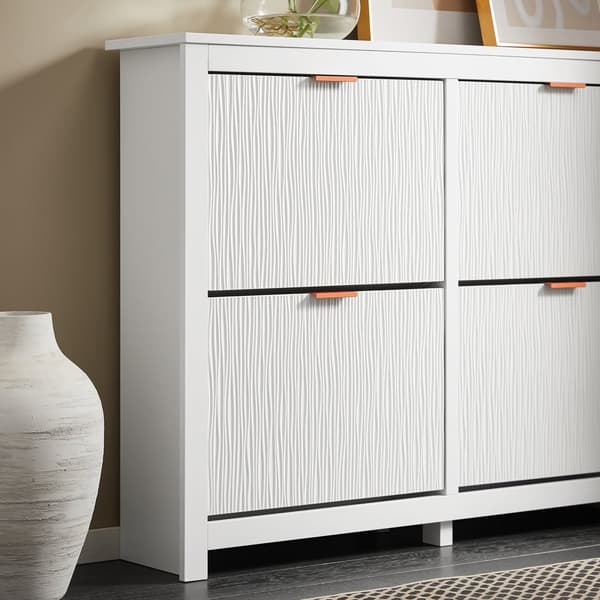 Sko Skab, FSR186-W, 104x23x82 cm, Hvid