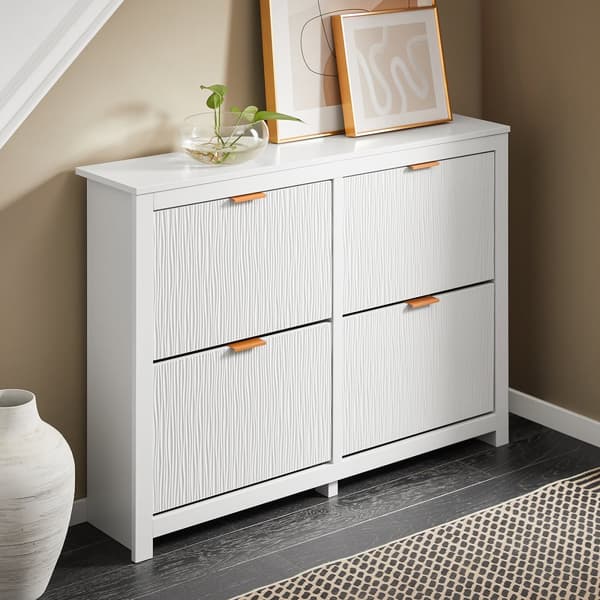 Sko Skab, FSR186-W, 104x23x82 cm, Hvid