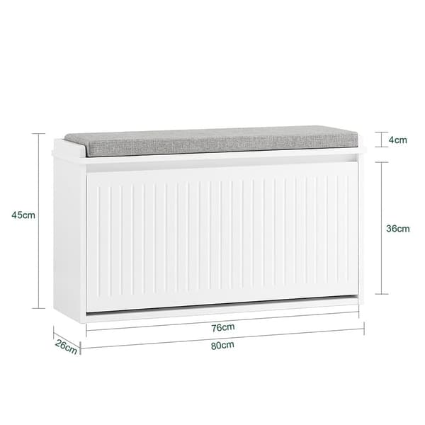 Sko Bænk, FSR98-L-W, 80x26x45 cm, Hvid