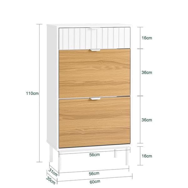 Sko Skab, FSR174-WN, 35x110x60 cm, Hvid
