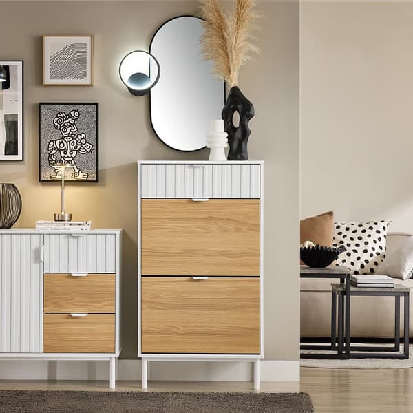 Sko Skab, FSR174-WN, 35x110x60 cm, Hvid