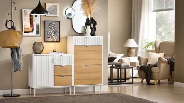 Køkkensidebord, FSB91-WN, 75x35x76 cm, Hvid