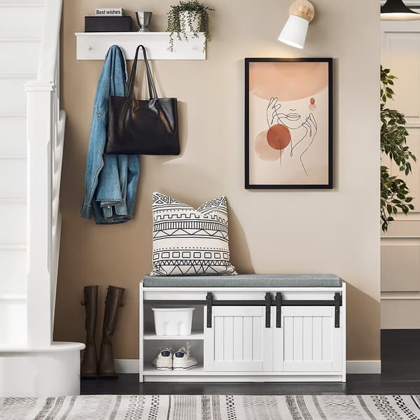 Säilytyspenkki, FSR133-K-W, 90x35x46 cm, Valkoinen