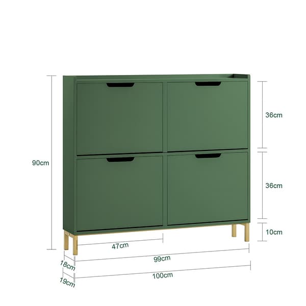 Skoskab, FSR100-SY, 100x19x90 cm, Brun