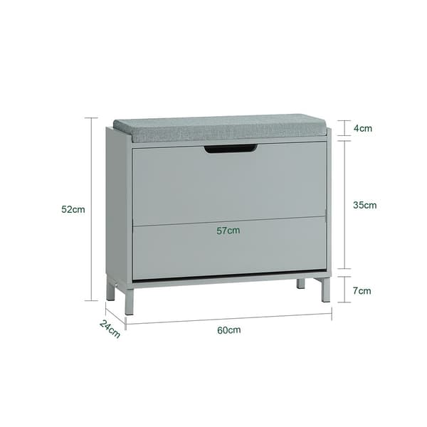 Kenkäpenkki, FSR151-K-HG, 60x24x52 cm, Harmaa