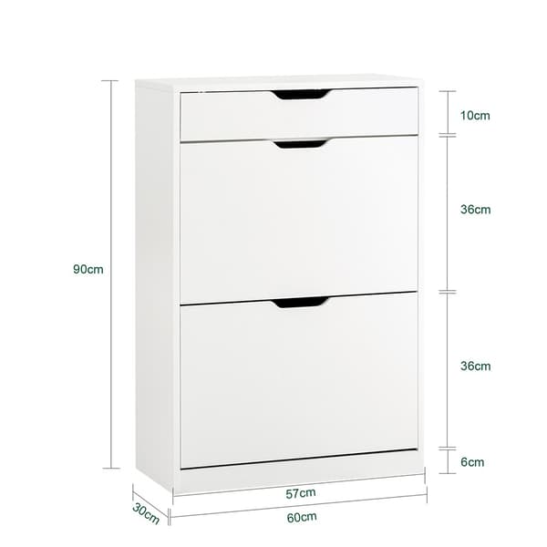Sko Skab, FSR180-W, 30x90x60 cm, Hvid