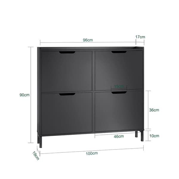 Sko Skab, FSR100, 100x19x90 cm, Hvid