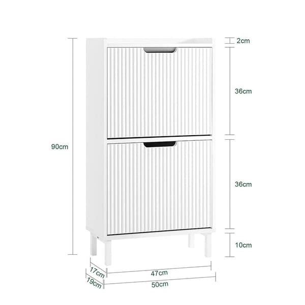 Sko Skab, FSR177-W, 50x19x90 cm, Hvid