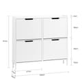 Miniatyrbillede 3 af 9: Skoskab, FSR177-L-W, 100x19x91 cm, Hvid