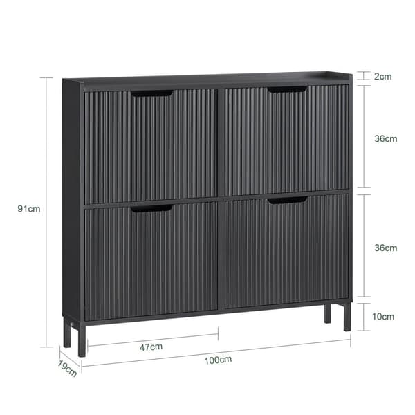 Sko Skab, FSR177-L-SCH, 100x19x91 cm, Brun