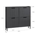 Miniatyrbillede 3 af 8: Sko Skab, FSR177-L-SCH, 100x19x91 cm, Brun