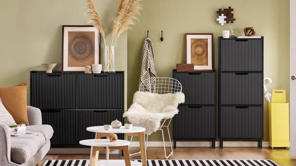Sko Skab, FSR177-H-SCH, 50x19x130 cm, Brun
