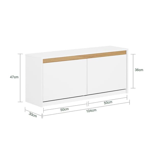 Skobænk, FSR171-W, 104x30x47 cm, Hvid