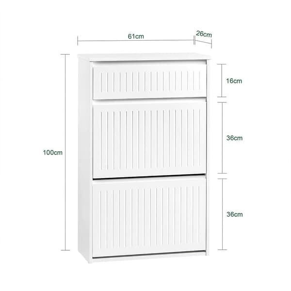Skoskab, FSR165-W, 26x100x61 cm, Hvid