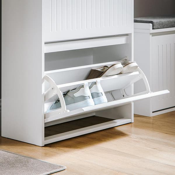 Skoskab, FSR165-W, 26x100x61 cm, Hvid