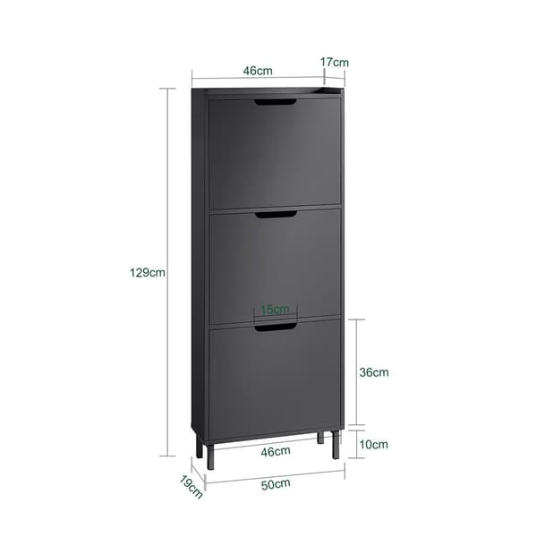 Sko Skab, FSR151-H-SCH, 19x91/129x50 cm, Brun