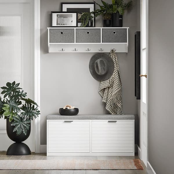 Skobænk, FSR147-W, 35x48x105 cm, Hvid