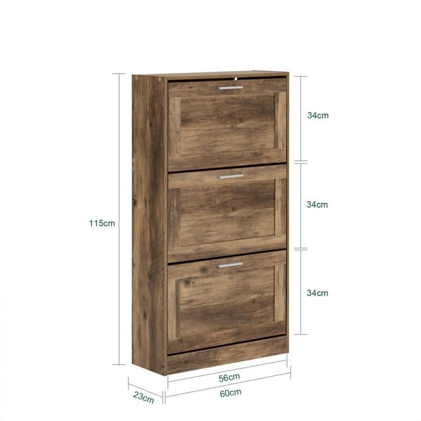 Kenkäkaappi, FSR137-L-F, 60x23x115 cm, Ruskea